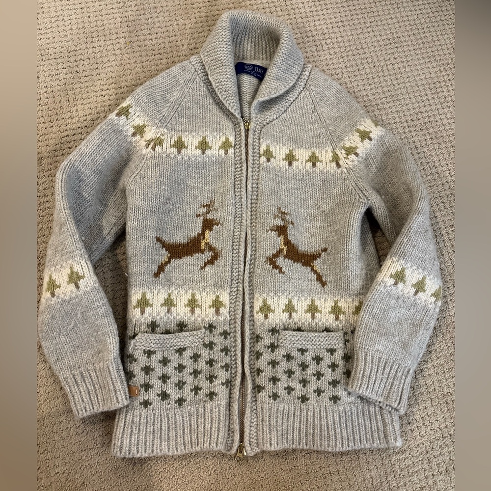 Women’s Knit Jacket by Granted. 100% wool. Made in Nepal. Size S.